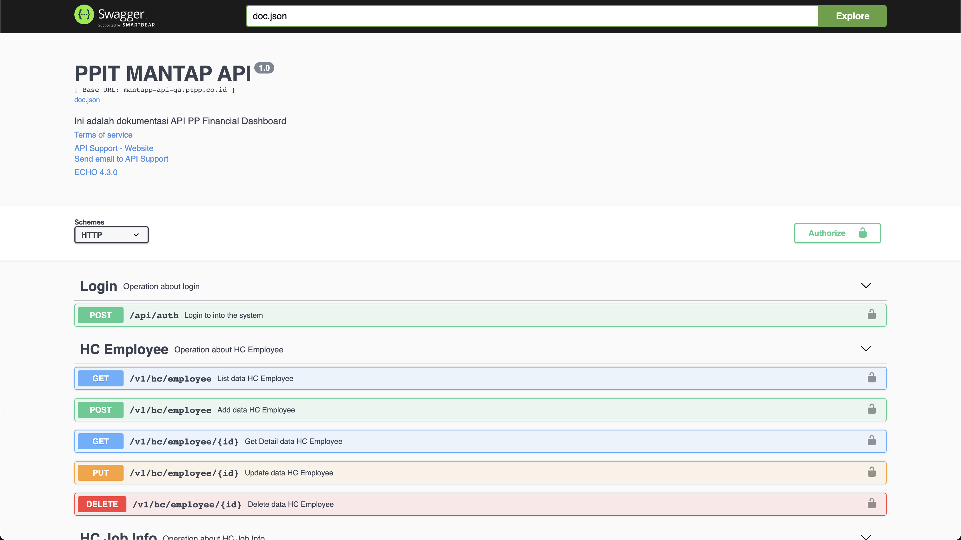 Integrasi API PP Financial Dashboard (PP Properti)