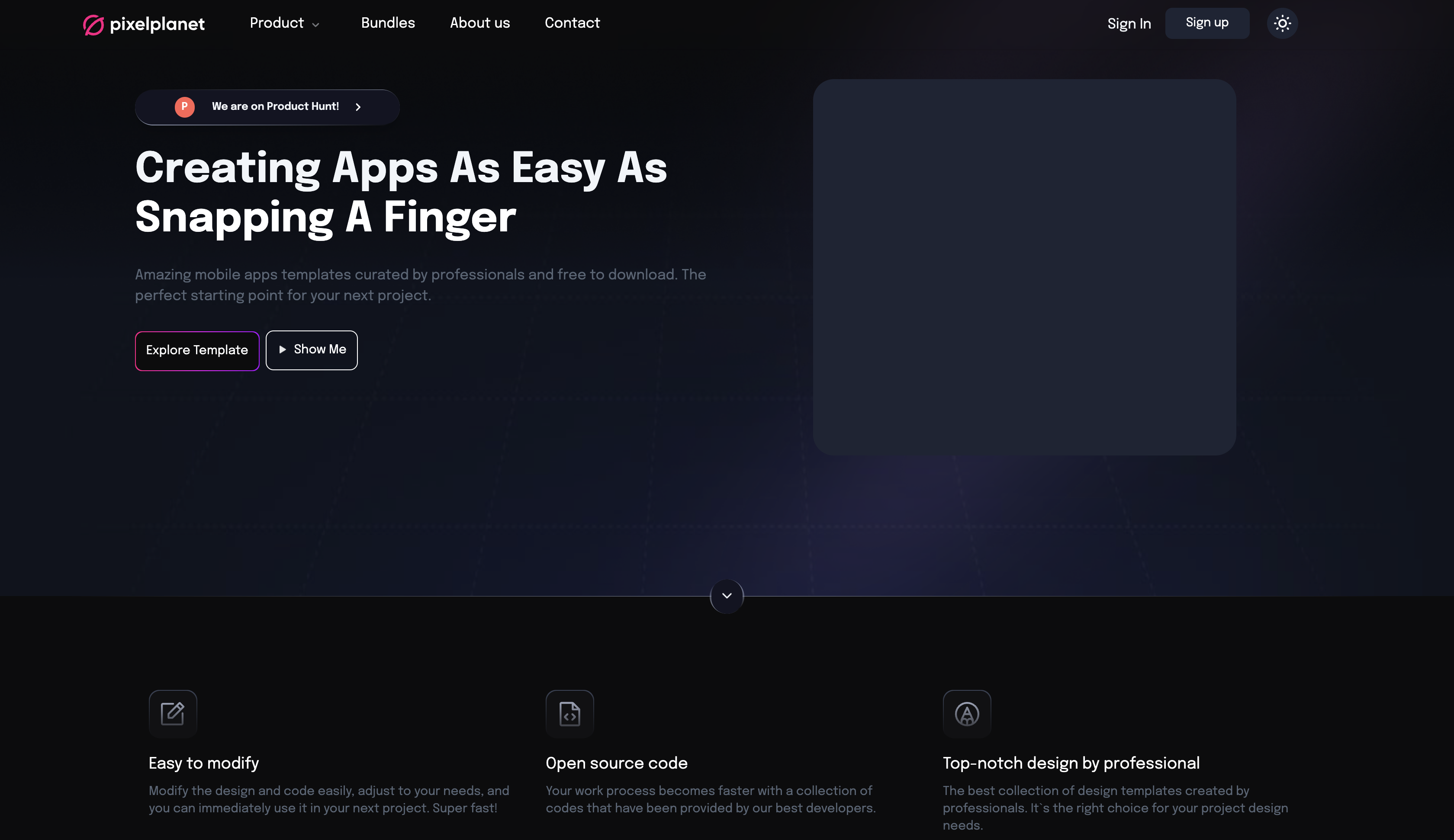 Website Landing Page (Pixel Planet)
